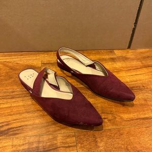 Maroon Suede Flats w/ Heel Straps (Size 6)